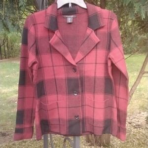 Beautiful and soft Tahari plaid Blazer size medium